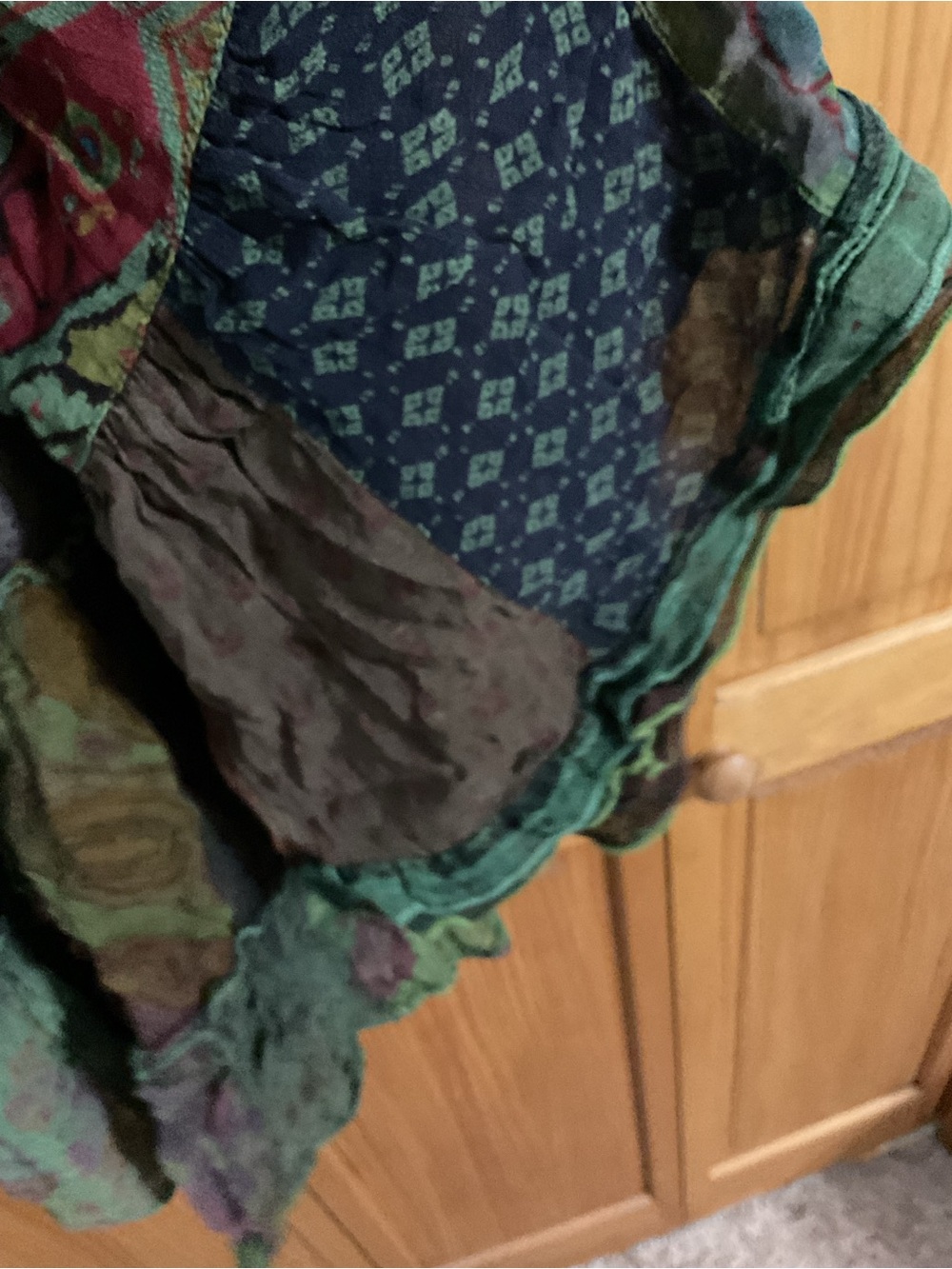 Young Threads Boho Chic Patchwork Green Tunic NWT - Picture 3 of 4